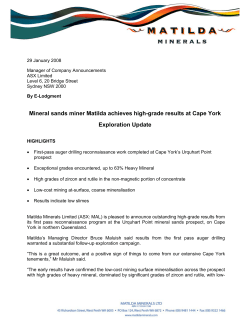 Mineral sands miner Matilda achieves high