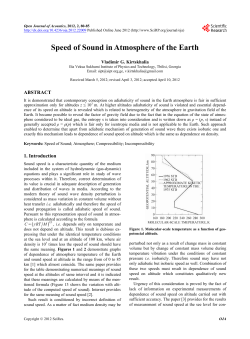 Speed of Sound in Atmosphere of the Earth