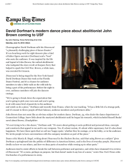 David Dorfman`s modern dance piece about abolitionist John Brown