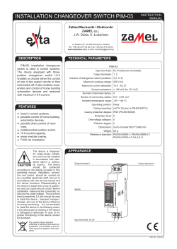 installation changeover switch pim-03 instruction