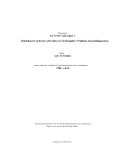 Third Report on the Law of Treaties, by Sir Humphrey Waldock