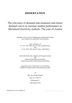 The relevance of demand-side-measures and elastic demand