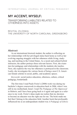my accent, myself - UNCG Hosted Online Journals
