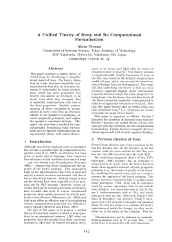 A Unified Theory of Irony and Its Computational