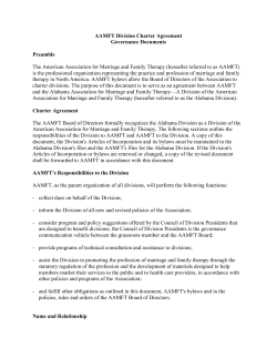 AAMFT Division Charter Agreement Governance Documents
