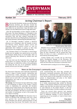 Acting Chairman`s Report - Everyman Theatre Association