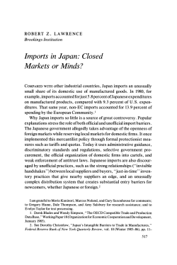 Imports in Japan: Closed Markets or Minds?