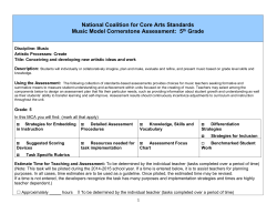 National Coalition for Core Arts Standards Music Model