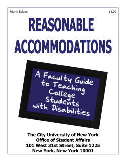 The City University of New York Office of Student Affairs 101 West