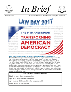 The 14th Amendment: Transforming American Democracy The 2017