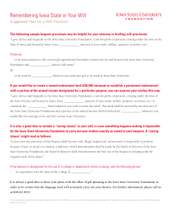 Sample Bequest Language - Iowa State University Foundation