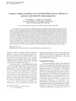Oxidative coupling of methane over La
