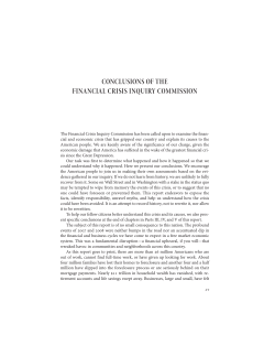 "Financial Crisis Inquiry Commission Report: Conclusions of the