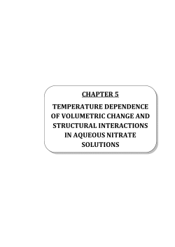 CHAPTER 5 TEMPERATURE DEPENDENCE OF VOLUMETRIC