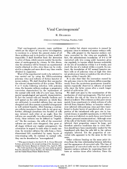 Viral Carcinogenesis
