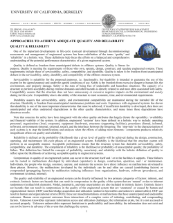 Approaches to Achieve Adequate Quality and Reliability.