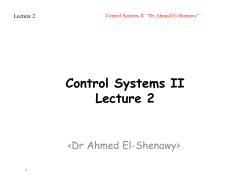 Control Systems II Lecture 2