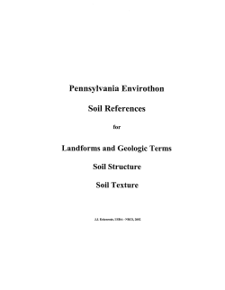 Pennsylvania Envirothon Soil References Landforms and Geologic