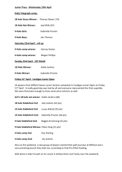 Junior Press - Wednesday 19th April Daily Telegraph comp. 18 hole