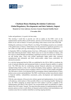 Chatham House Banking Revolution Conference