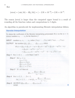 But |error| = |sin(.34) − H 5(.34)| = | − 2.91 × 10