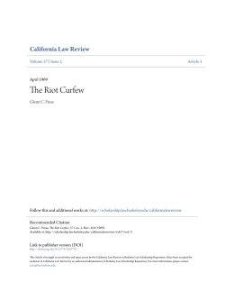 The Riot Curfew - Berkeley Law Scholarship Repository