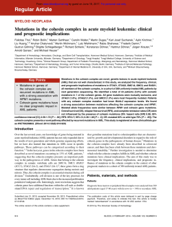 Mutations in the cohesin complex in acute myeloid leukemia: clinical