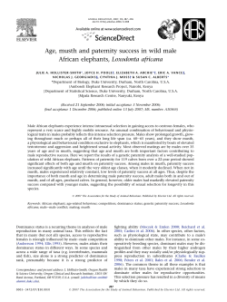 Age, musth and paternity success in wild male African elephants