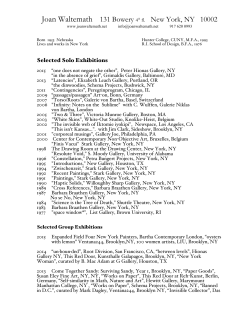 Joan Waltemath 131 Bowery 4th fl. New York, NY 10002