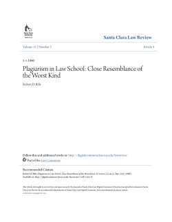 Plagiarism in Law School: Close Resemblance of the
