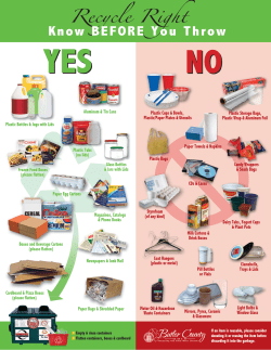 Know BEFORE You Throw - Butler County Recycling