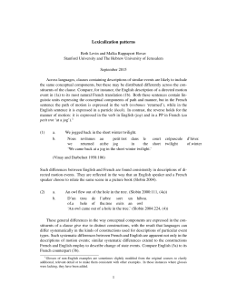 Lexicalization patterns