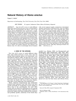 Natural History of Homo erectus