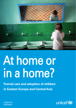 Formal care and adoption of children in Eastern Europe and Central