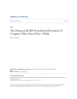 The Human Life Bill: Personhood Revisited, Or