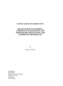 Off road mountain biking : A profile of participants and their