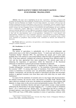 equivalence versus non-equivalence in economic translation