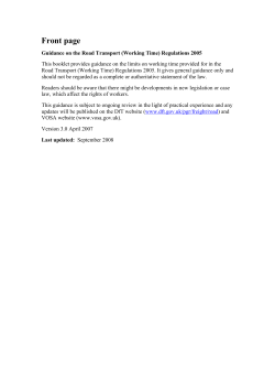 Road Transport (Working Time) Guidance