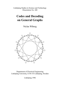 Codes and Decoding on General Graphs
