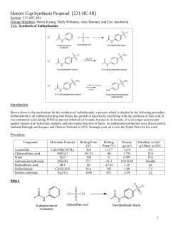 Honors Cup Synthesis Proposal [231-HC-III]