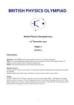 British Physics Olympiad Paper 2 2011 Question Paper Section 2