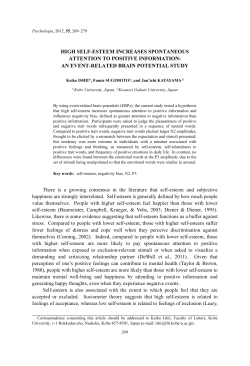 high self-esteem increases spontaneous attention to positive