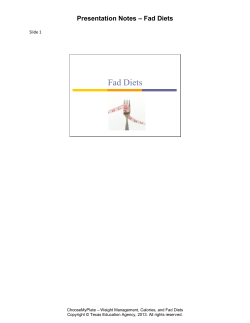 ChooseMyPlate - Weight Management, Calories, and Fad Diets