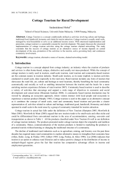 Cottage Tourism for Rural Development