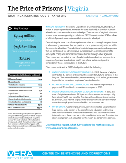 The Price of Prisons |Virginia - Vera Institute of Justice | Making