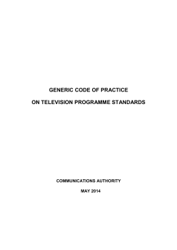 generic code of practice on television programme standards