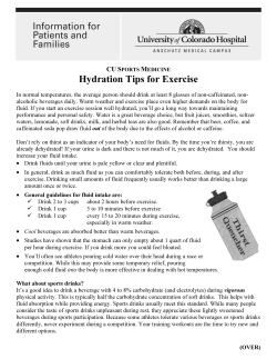 Hydration Tips for Exercise - University of Colorado Denver
