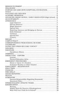 K-12 Manual - Cornerstone Christian Academy