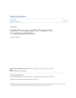 Sanford Levinson and the Prospects for Constitutional Reform