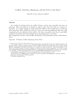 Con ict, Evolution, Hegemony, and the Power of the State$